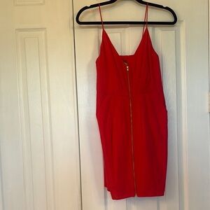 Ali Ro Red Spaghetti Strap Slip Mini Dress